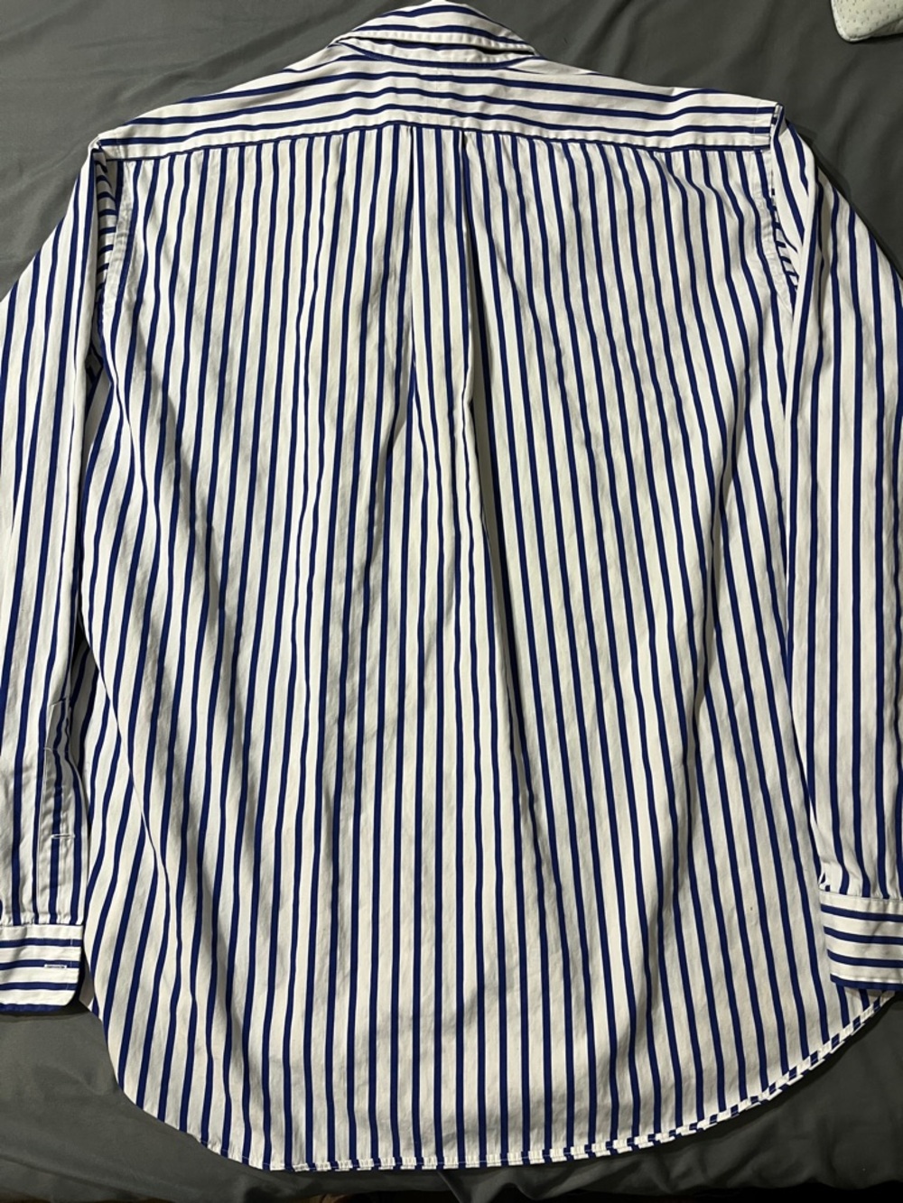 Ralph Lauren White Shirt with Navy Vertical Stripes - Picture 4 of 6